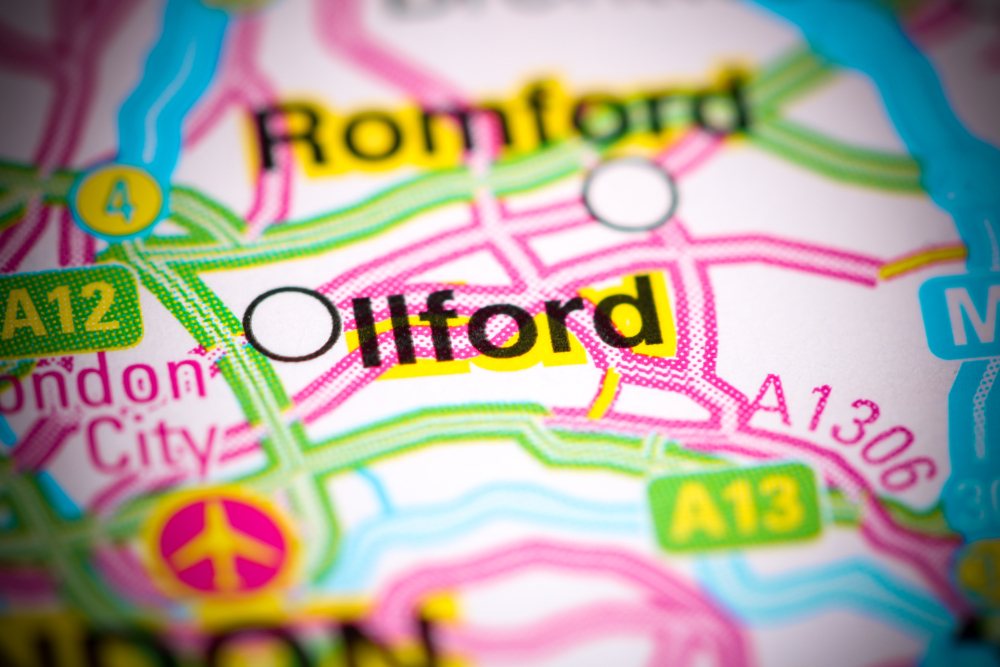 Ilford on a map
